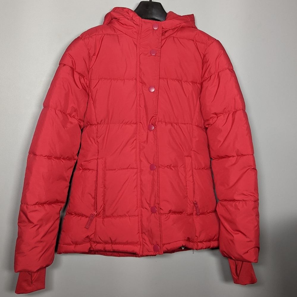 NEW Amazon Essentials Women's Standard Heavy-Weight Hooded Puffer Coat Sz M Red
